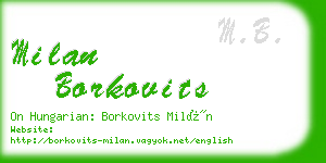 milan borkovits business card